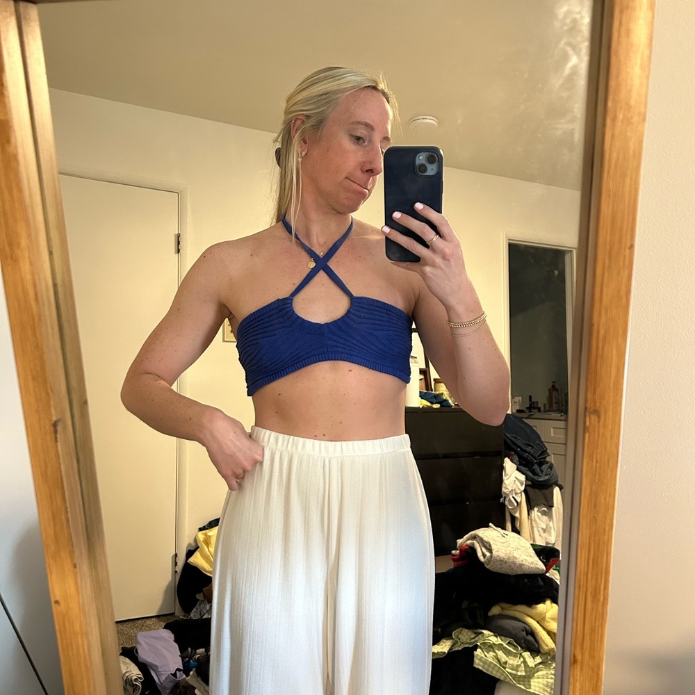 Urban outfitters crossroads ribbed halter top